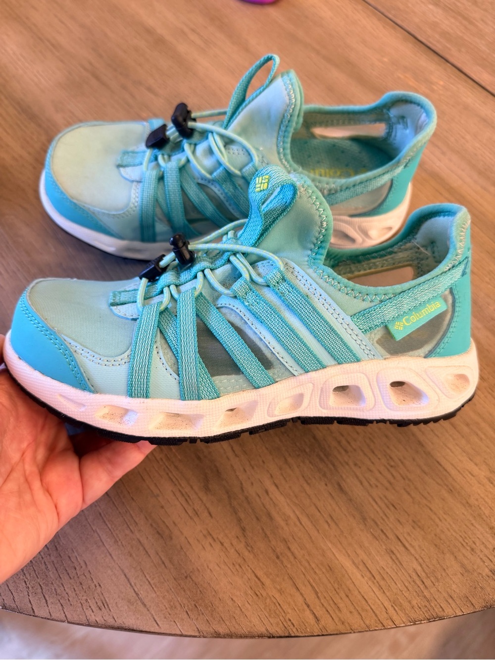 Columbia Kids Aqua/Turquoise Slip-On Water Sneakers